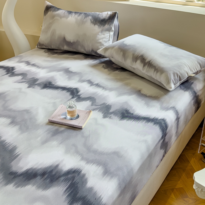 91家纺网 家纺一手货源 找家纺 金丝鸟家纺 2024新款成人款A类老粗布床笠 水墨