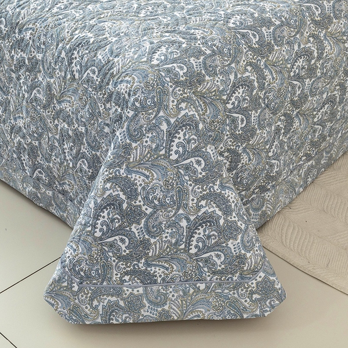 91家纺网 家纺一手货源 找家纺 优乐家纺 2025新款全棉斜纹13376宽边枕套床盖三件套 波西米亚