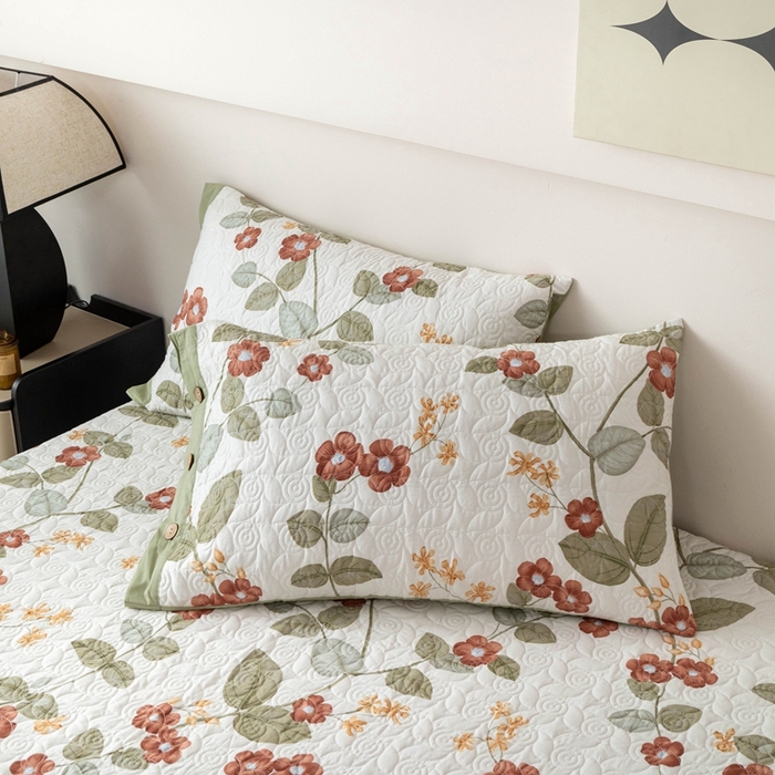 91家纺网 家纺一手货源 找家纺 优乐家纺 2025新款纯棉印花夹棉枕套系列-纽扣款 和颜悦色