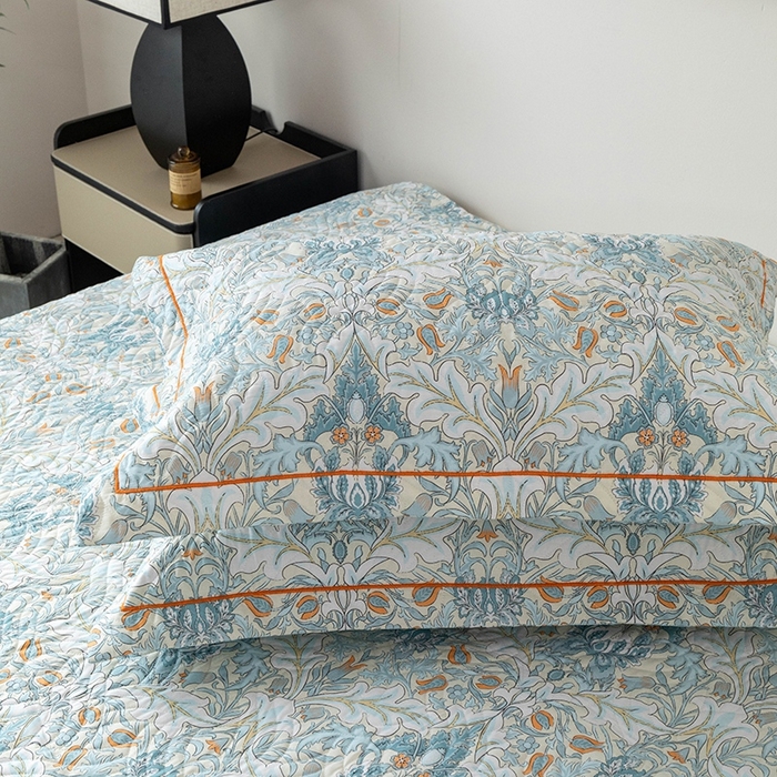 91家纺网 家纺一手货源 找家纺 优乐家纺 2025新款全棉斜纹13376宽边枕头套 普卡拉-兰