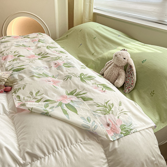 91家纺网 家纺一手货源 找家纺 绵庭家纺 2024新款全棉印花隔脏睡袋 繁花漫熳