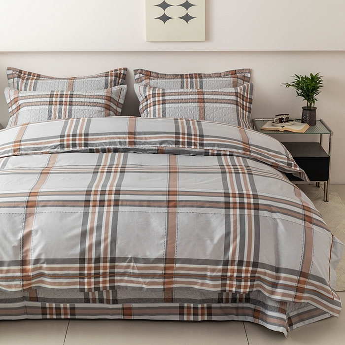 91家纺网 家纺一手货源 找家纺 优乐家纺 2025新款全棉斜纹13376单层被套夹棉床盖款四件套 慕斯