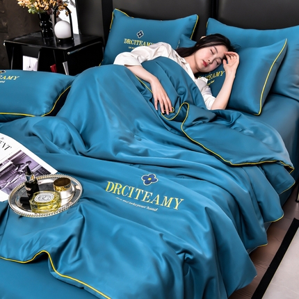 91家纺网 家纺一手货源 找家纺 （总）伊梵居 2025新款水洗真丝刺绣夏被四件套