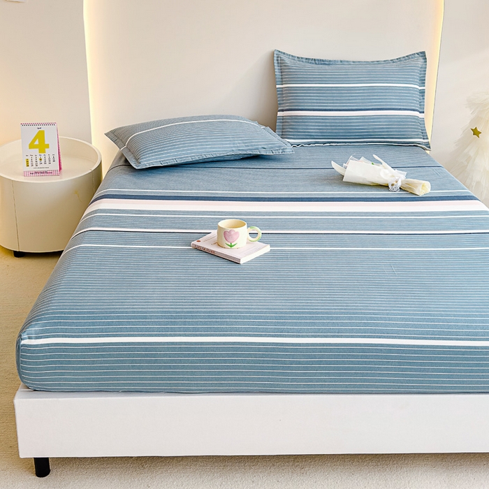 91家纺网 家纺一手货源 找家纺 靓生活 2024新款加厚磨毛生态棉单品床笠 浪漫-灰