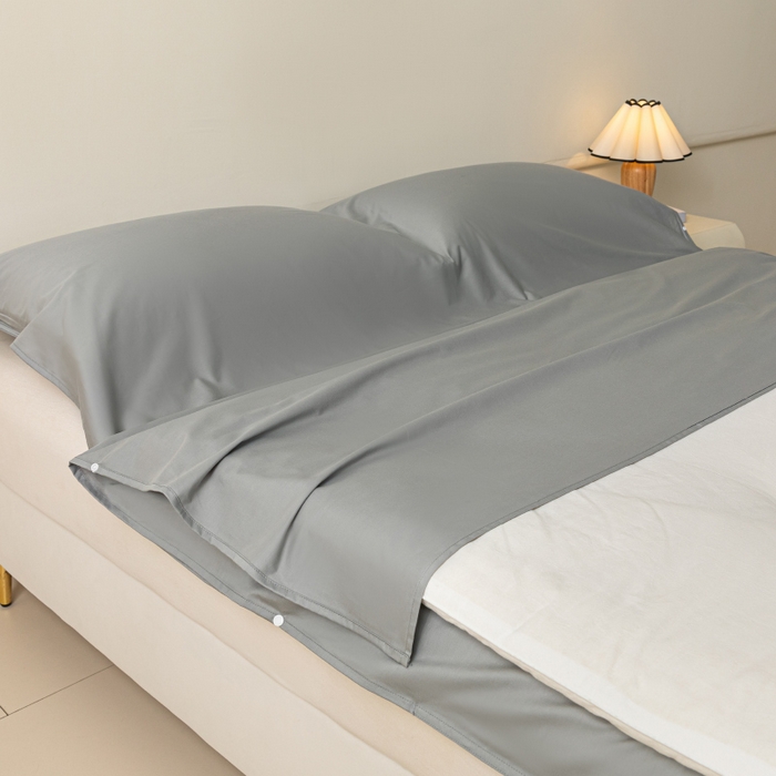 91家纺网 家纺一手货源 找家纺 澳梵家居 60s全棉纯色旅行睡袋 椰子灰