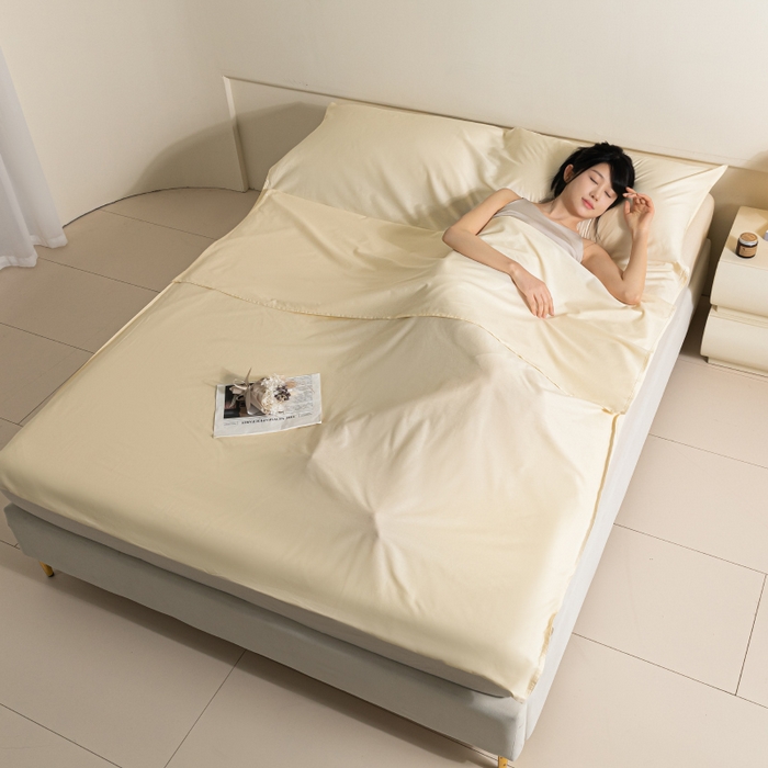 91家纺网 家纺一手货源 找家纺 澳梵家居 60s全棉纯色旅行睡袋 奶油白