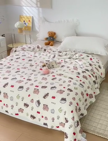 91家纺网 家纺一手货源 找家纺 怡家居 2024新款A类云柔针织棉夏被 趣味时光