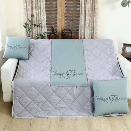 91家纺网 家纺一手货源 找家纺 伊可爱 2024新款轻奢仿皮人造皮革水洗棉多针抱枕被 英伦 皮青