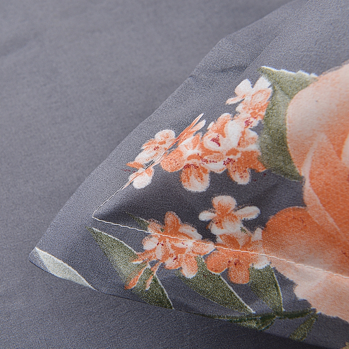 91家纺网 家纺一手货源 找家纺 小雨家纺 2026新款芦荟棉床裙三件套 百花齐放-灰