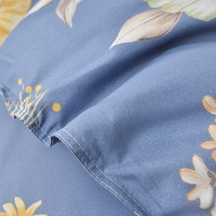 小雨家纺 2026新款芦荟棉单被套 如花似锦-深灰