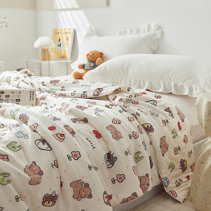 91家纺网 家纺一手货源 找家纺 怡家居 2024新款A类云柔针织棉夏被 趣味时光