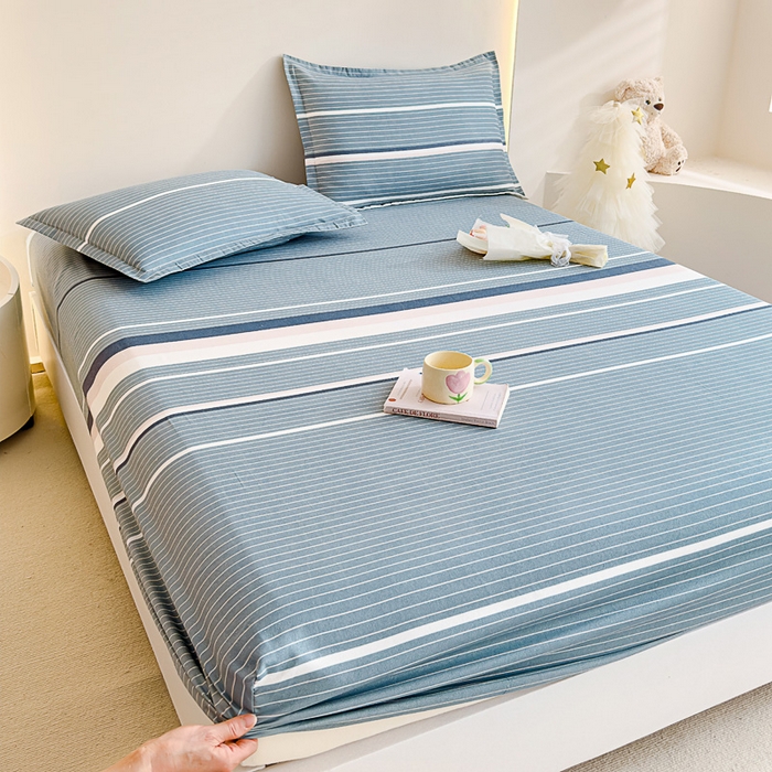 91家纺网 家纺一手货源 找家纺 靓生活 2024新款加厚磨毛生态棉单品床笠 浪漫-灰