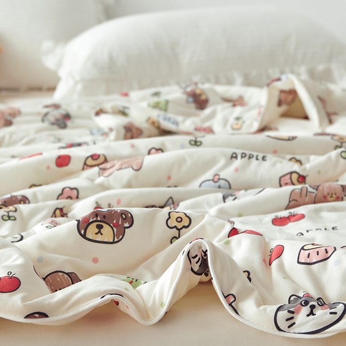 91家纺网 家纺一手货源 找家纺 怡家居 2024新款A类云柔针织棉夏被 趣味时光