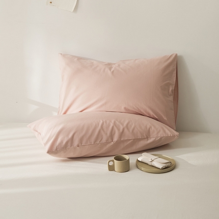 91家纺网 家纺一手货源 找家纺 新款40支全棉水洗棉纯色单品系列-单枕套 玫瑰粉