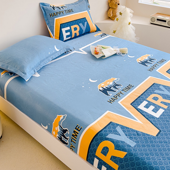 91家纺网 家纺一手货源 找家纺 靓生活 2024新款加厚磨毛生态棉单品床笠 缤纷青春