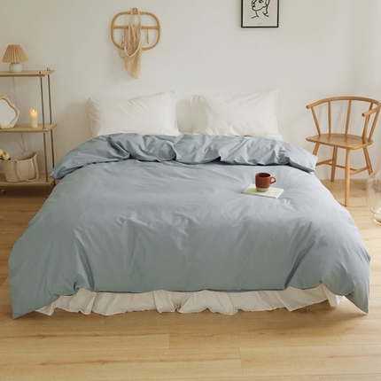 新款40支全棉水洗棉纯色单品系列-单被套 青水蓝