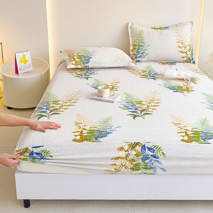 91家纺网 家纺一手货源 找家纺 靓生活 2024新款加厚磨毛生态棉单品床笠 花溪影