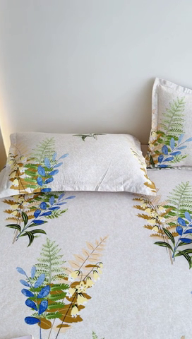 91家纺网 家纺一手货源 找家纺 靓生活 2024新款加厚磨毛生态棉单品床笠 花溪影