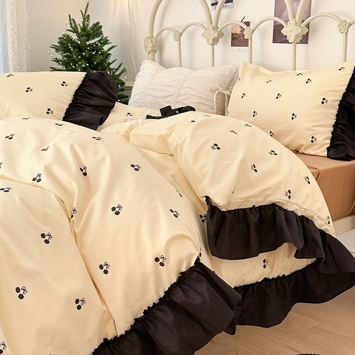 91家纺网 家纺一手货源 找家纺 （总）昔可 新款法式大花边全棉四件套