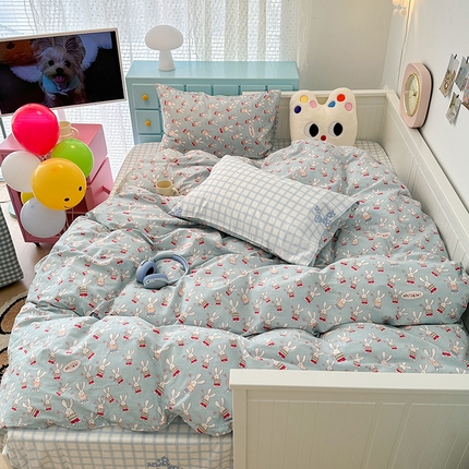 91家纺网 家纺一手货源 找家纺 （总）昔可 新款春日氛围感小清新亲肤四件套