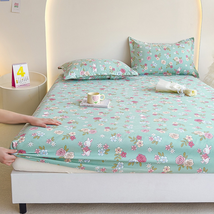 91家纺网 家纺一手货源 找家纺 靓生活 2024新款加厚磨毛生态棉单品床笠 花海