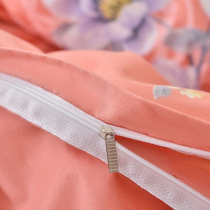 91家纺网 家纺一手货源 找家纺 小雨家纺 2026新款芦荟棉床裙四件套 花枝招展-桔