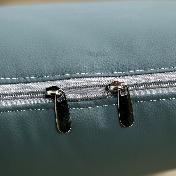 91家纺网 家纺一手货源 找家纺 伊可爱 2024新款轻奢仿皮人造皮革水洗棉多针抱枕被 名爵 雾蓝