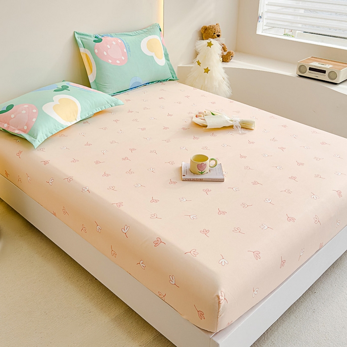 91家纺网 家纺一手货源 找家纺 靓生活 2024新款加厚磨毛生态棉单品床笠 莓莓乐园