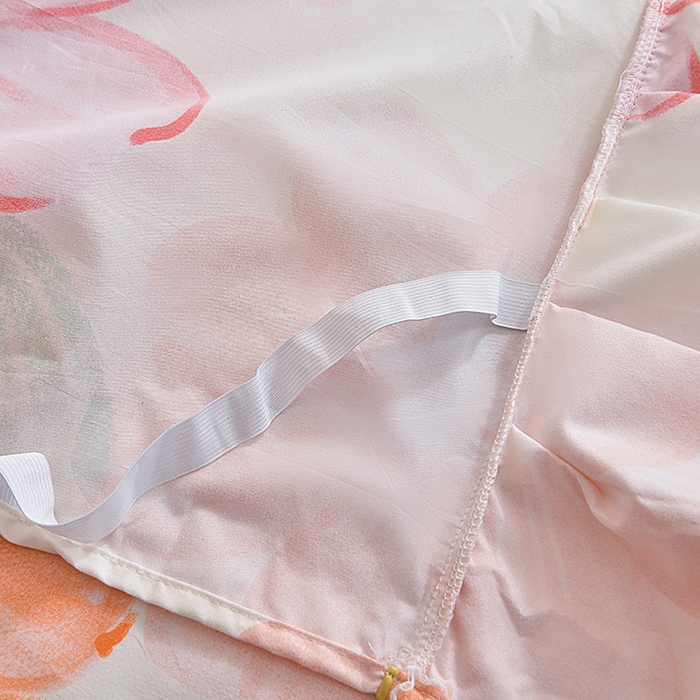 91家纺网 家纺一手货源 找家纺 小雨家纺 2026新款芦荟棉床裙四件套 甜梦-桔