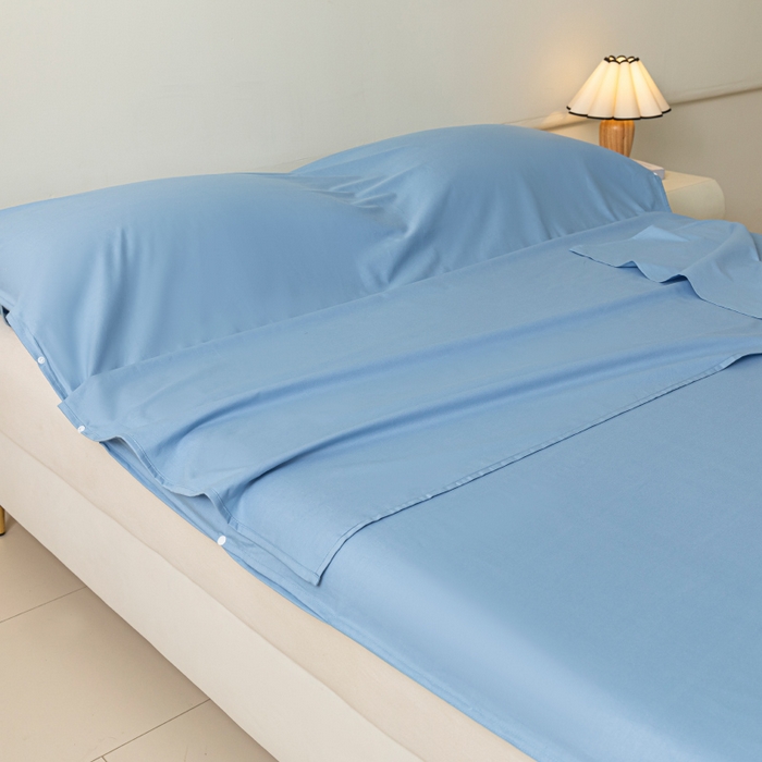 91家纺网 家纺一手货源 找家纺 澳梵家居 60s全棉纯色旅行睡袋 绅士蓝