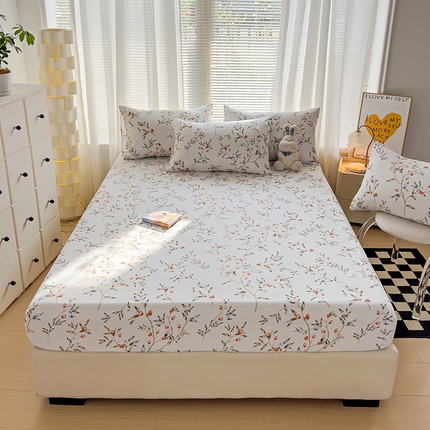 91家纺网 家纺一手货源 找家纺 维娜斯家纺 2024新款水洗棉印花床笠 春晓