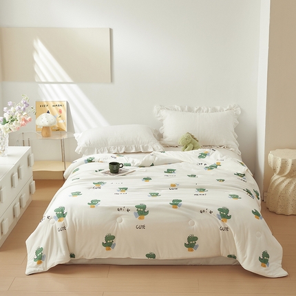 怡家居 2024新款A类云柔针织棉夏被 快乐恐龙