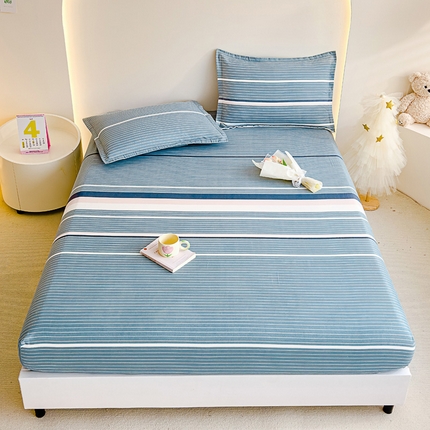 靓生活 2024新款加厚磨毛生态棉单品床笠 浪漫-灰