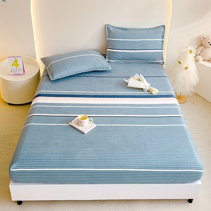 91家纺网 家纺一手货源 找家纺 靓生活 2024新款加厚磨毛生态棉单品床笠 浪漫-灰