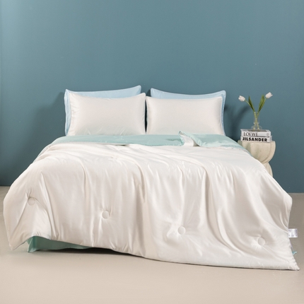 91家纺网 家纺一手货源 找家纺 （总）梦镜家纺 2025新款凉感丝双拼夏凉被夏被空调被夏被四件套