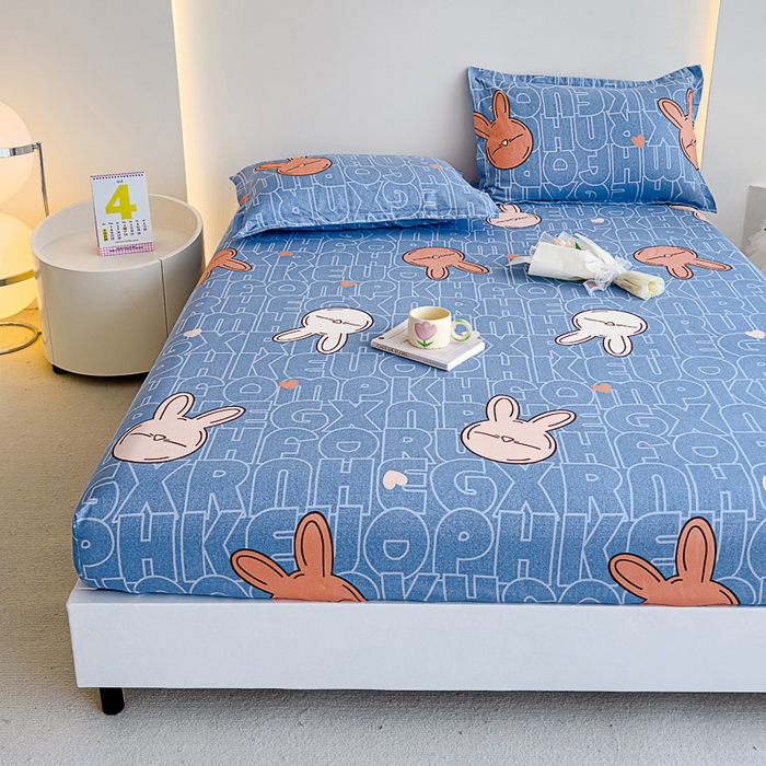 91家纺网 家纺一手货源 找家纺 靓生活 2024新款加厚磨毛生态棉单品床笠 菲菲兔