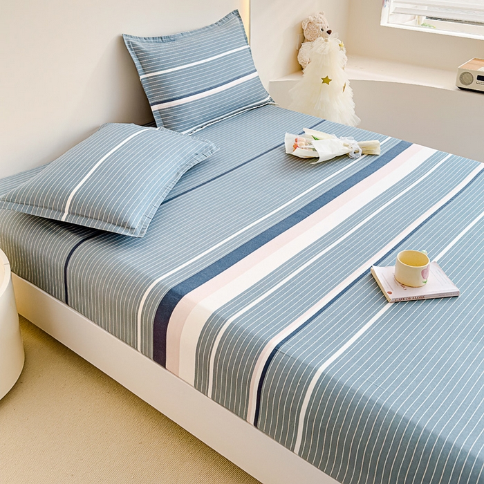 91家纺网 家纺一手货源 找家纺 靓生活 2024新款加厚磨毛生态棉单品床笠 浪漫-灰