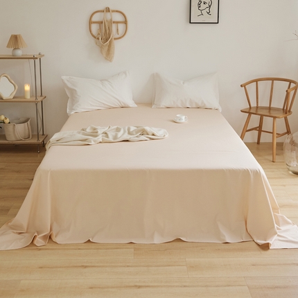 新款40支全棉水洗棉纯色单品系列-单床单 香槟色
