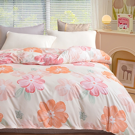 小雨家纺 2026新款芦荟棉单被套 甜梦-桔