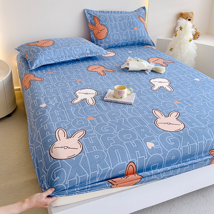 91家纺网 家纺一手货源 找家纺 靓生活 2024新款加厚磨毛生态棉单品床笠 菲菲兔