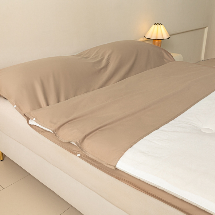 91家纺网 家纺一手货源 找家纺 澳梵家居 60s全棉纯色旅行睡袋 茶棕