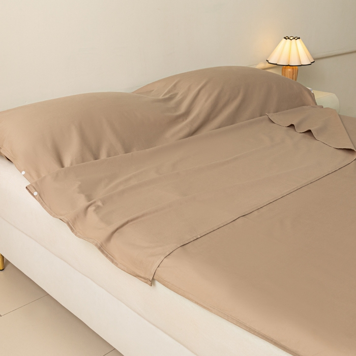 91家纺网 家纺一手货源 找家纺 澳梵家居 60s全棉纯色旅行睡袋 茶棕