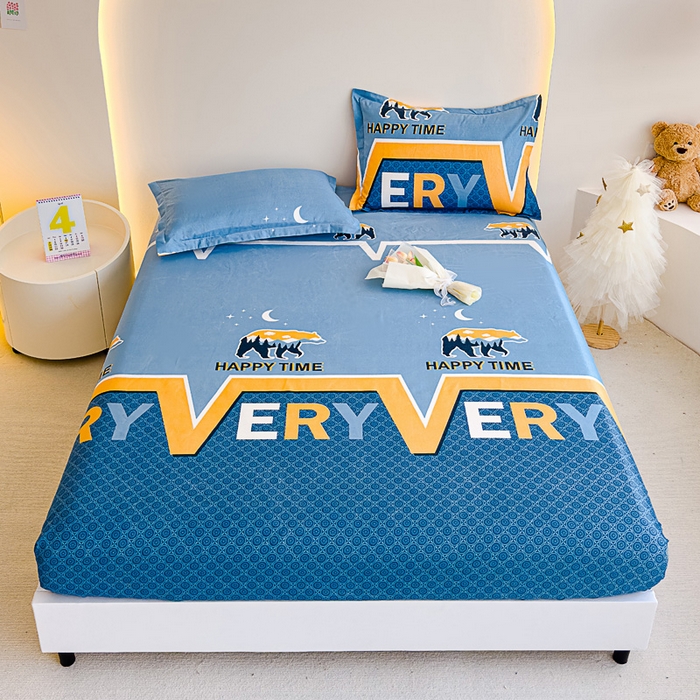 91家纺网 家纺一手货源 找家纺 靓生活 2024新款加厚磨毛生态棉单品床笠 缤纷青春