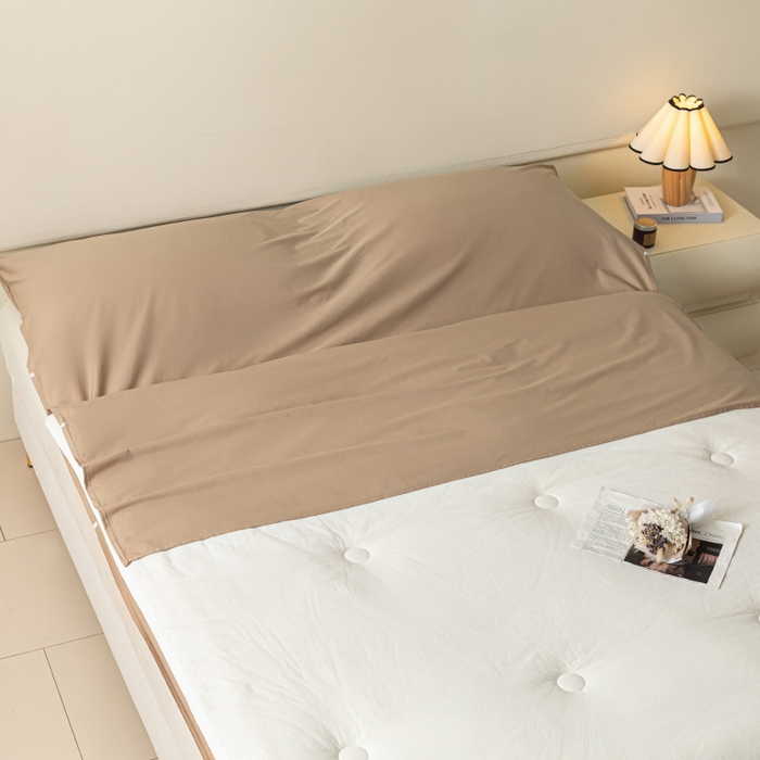 91家纺网 家纺一手货源 找家纺 澳梵家居 60s全棉纯色旅行睡袋 茶棕