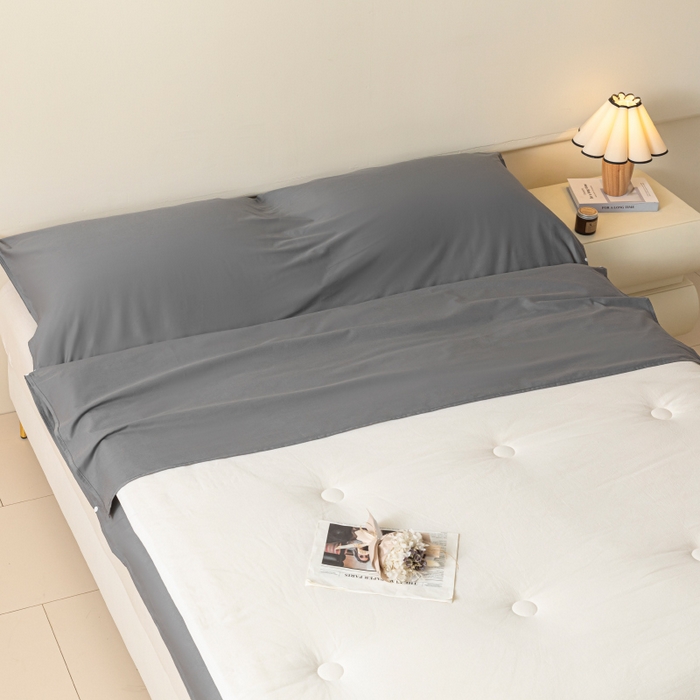 91家纺网 家纺一手货源 找家纺 澳梵家居 60s全棉纯色旅行睡袋 月岩灰