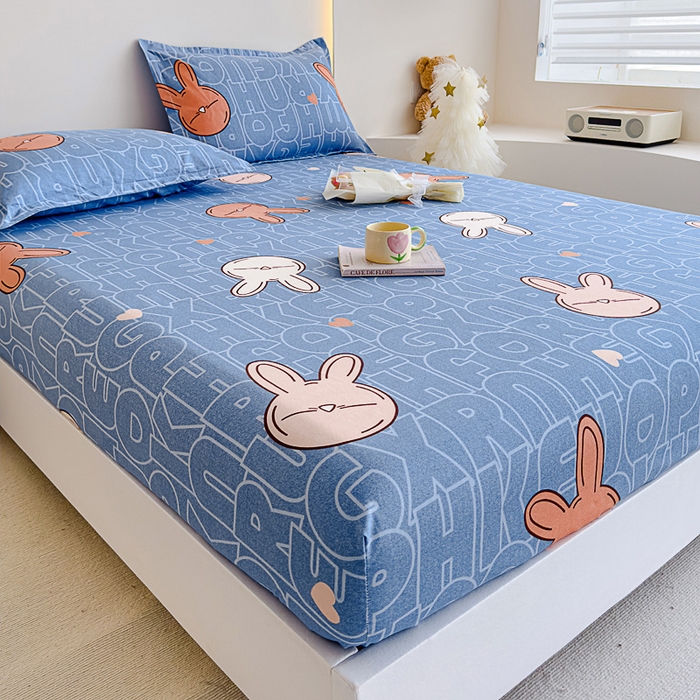 91家纺网 家纺一手货源 找家纺 靓生活 2024新款加厚磨毛生态棉单品床笠 菲菲兔