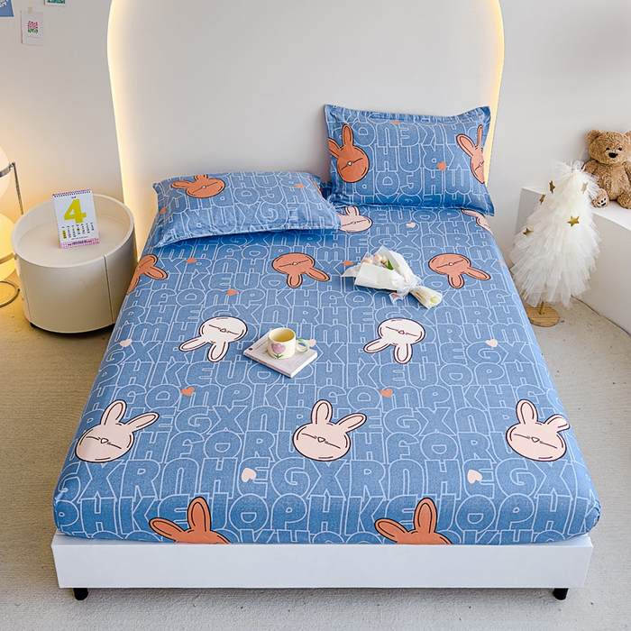 91家纺网 家纺一手货源 找家纺 靓生活 2024新款加厚磨毛生态棉单品床笠 菲菲兔