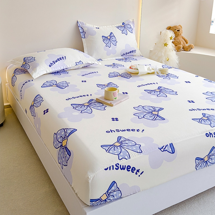 91家纺网 家纺一手货源 找家纺 靓生活 2024新款加厚磨毛生态棉单品床笠 幸运结