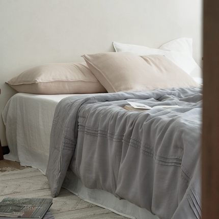 子和家居 2024新款80支奥地利兰精可水洗成品染天丝夏被 斑鸠灰