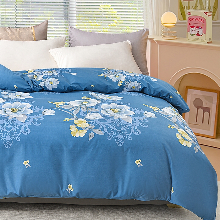 91家纺网 家纺一手货源 找家纺 小雨家纺 2026新款芦荟棉床裙四件套 花枝招展-兰